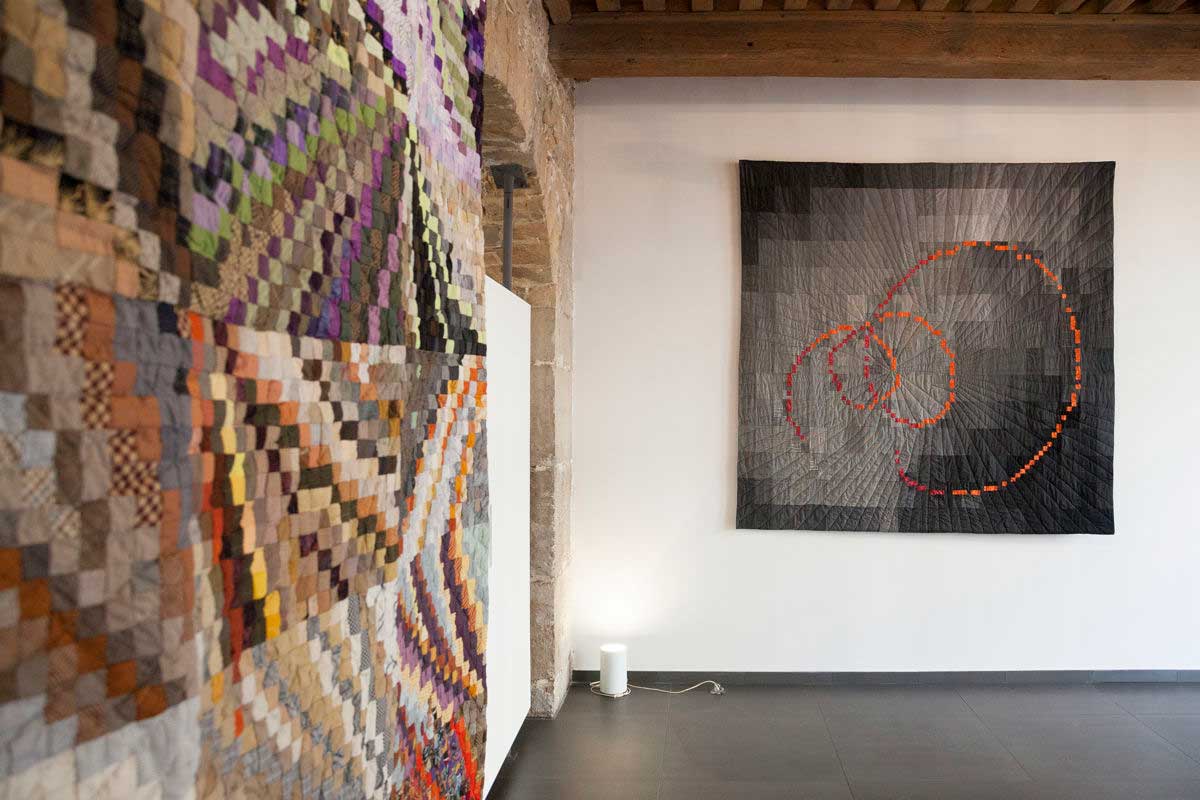 Sabine Cibert - exposition Lyon 2015 - Partitions textiles - SHG7 Showroom Galerie 7 - @Philippe-Liev Pourcelot Espace temps 1 et Instants 1 (détails)